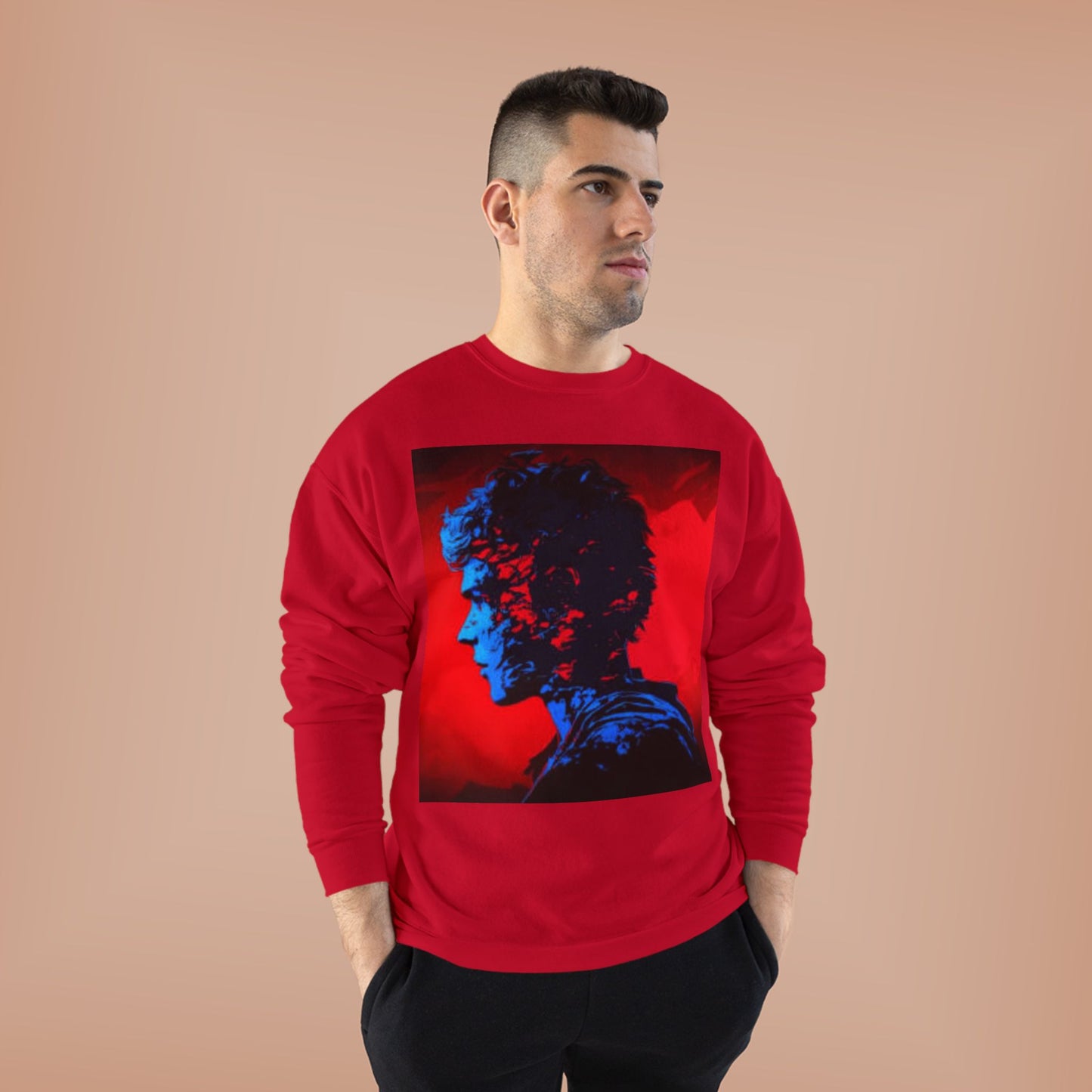 Vibrant Unisex EcoSmart® Crewneck Sweatshirt - Artistic Profile Design