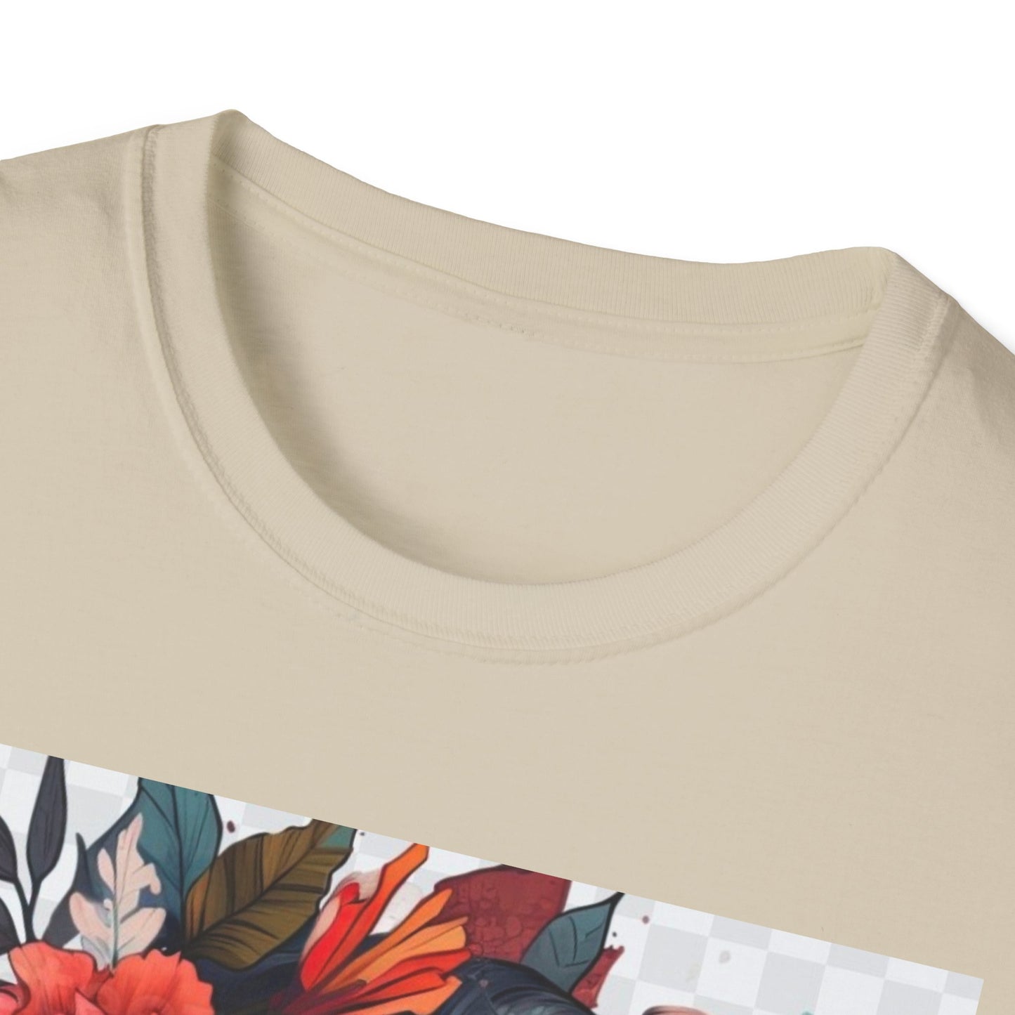 Bold Floral Art Unisex Softstyle T-Shirt