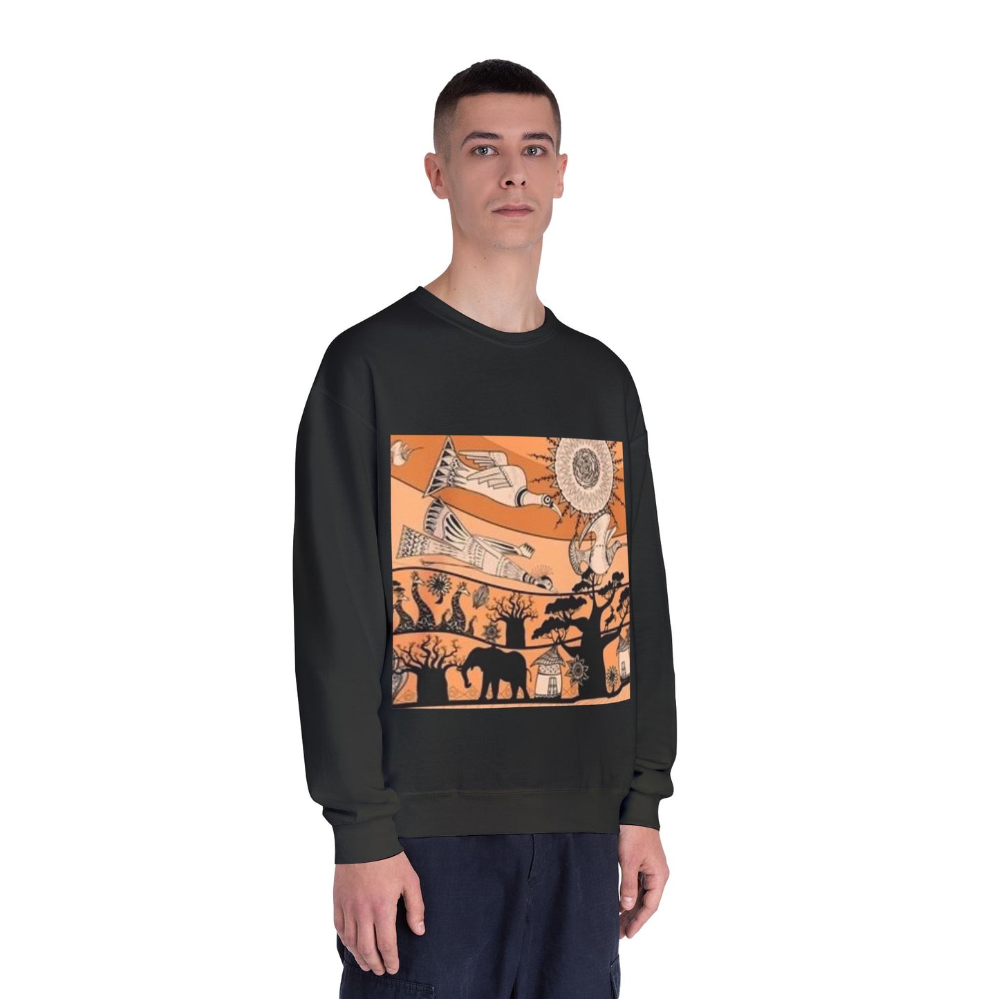 Bohemian Artistic Crewneck Sweatshirt | Nature & Sun Design