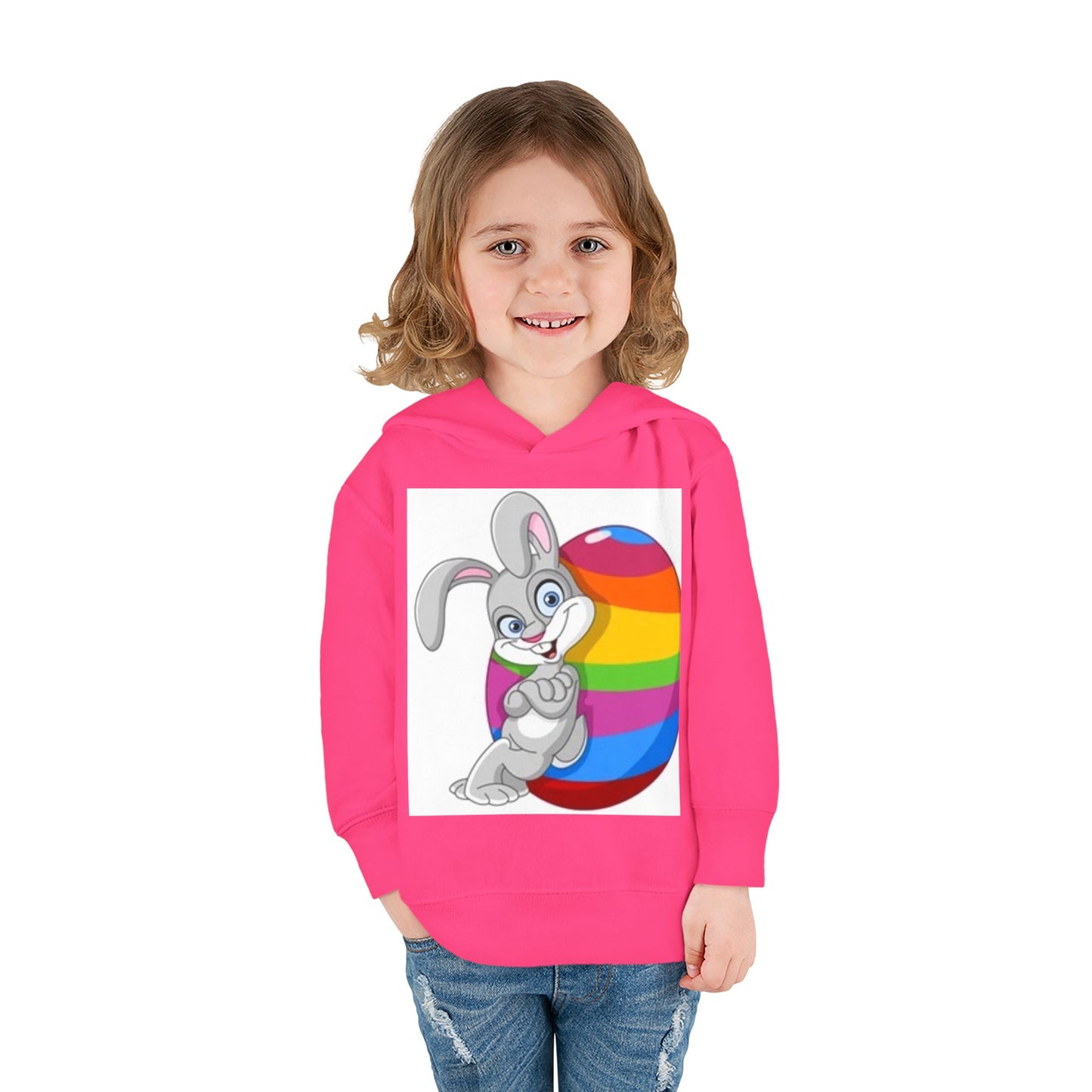 Colorful Easter Bunny Toddler Pullover Hoodie