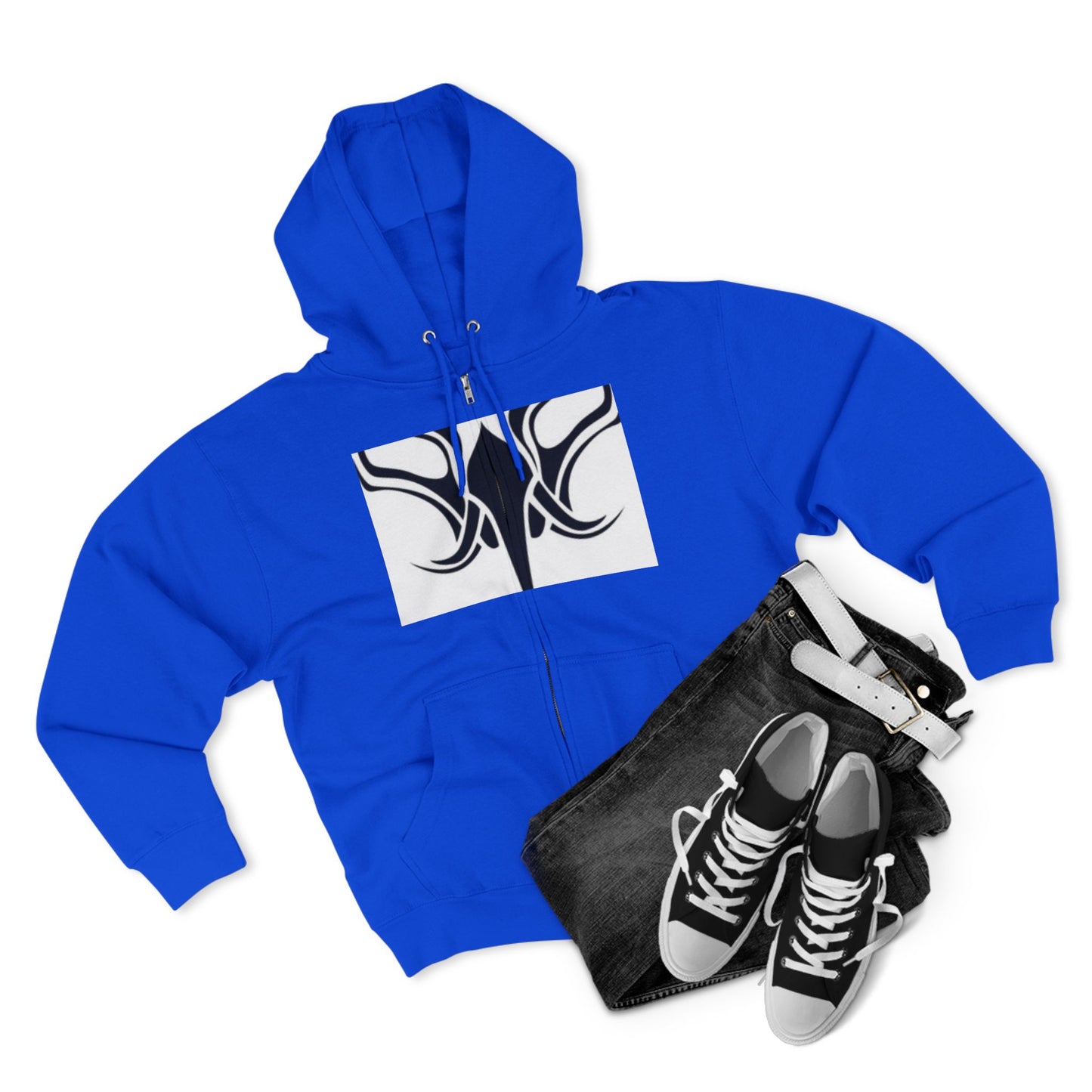 Tribal Design Unisex Zip Hoodie - Stylish & Versatile Outdoor Wear