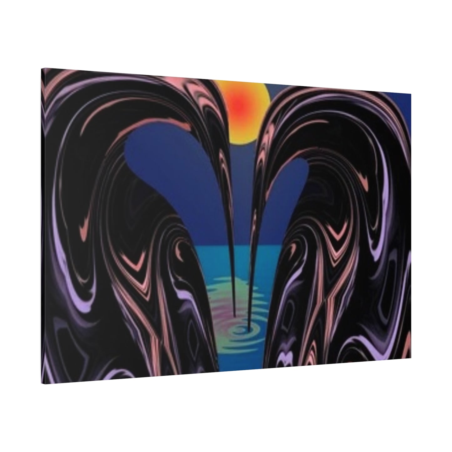 Romantic Abstract Canvas Art - Heart-Shaped Design for Home Decor