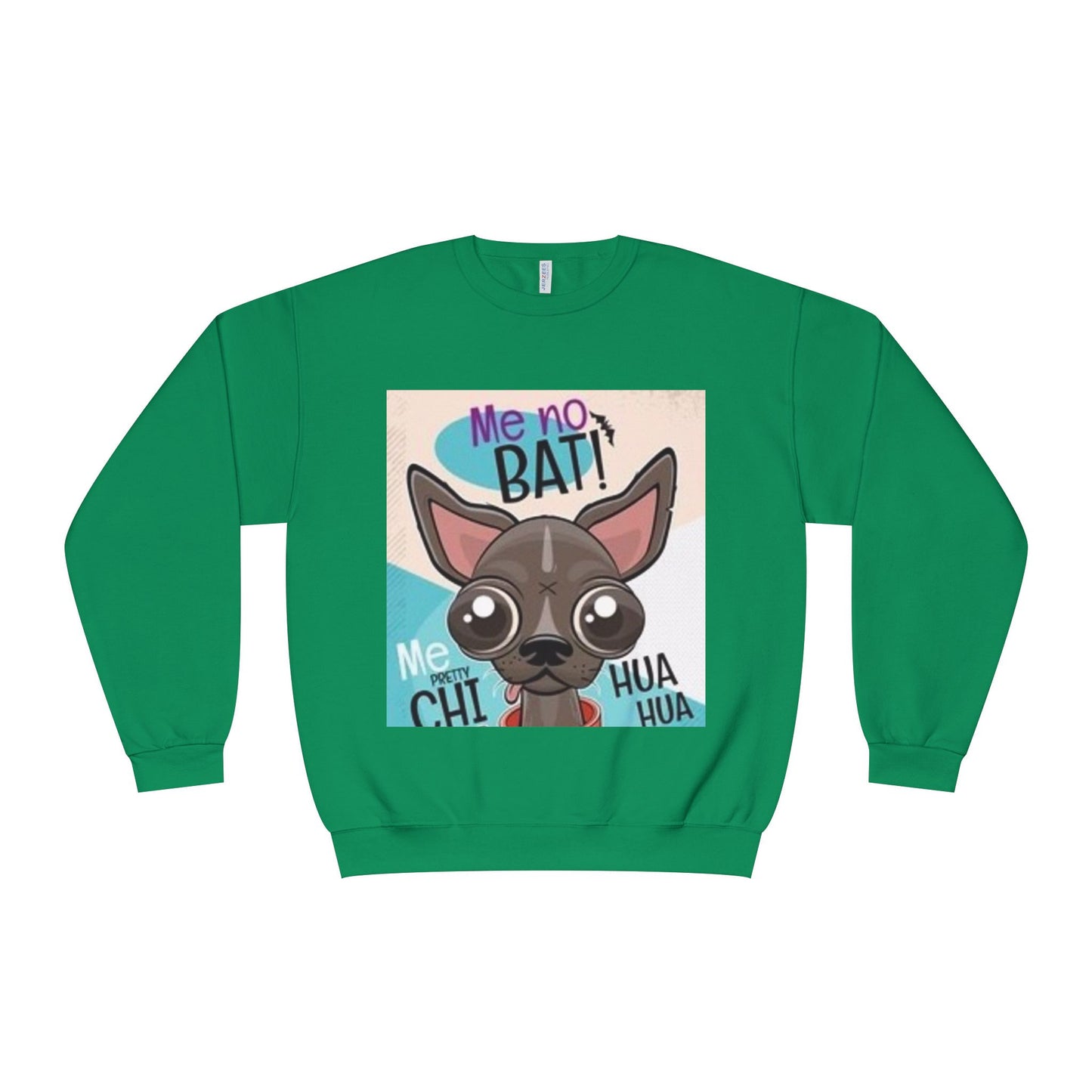 Funny Dog Lover Sweatshirt – "Me no BAT!" Unisex Crewneck