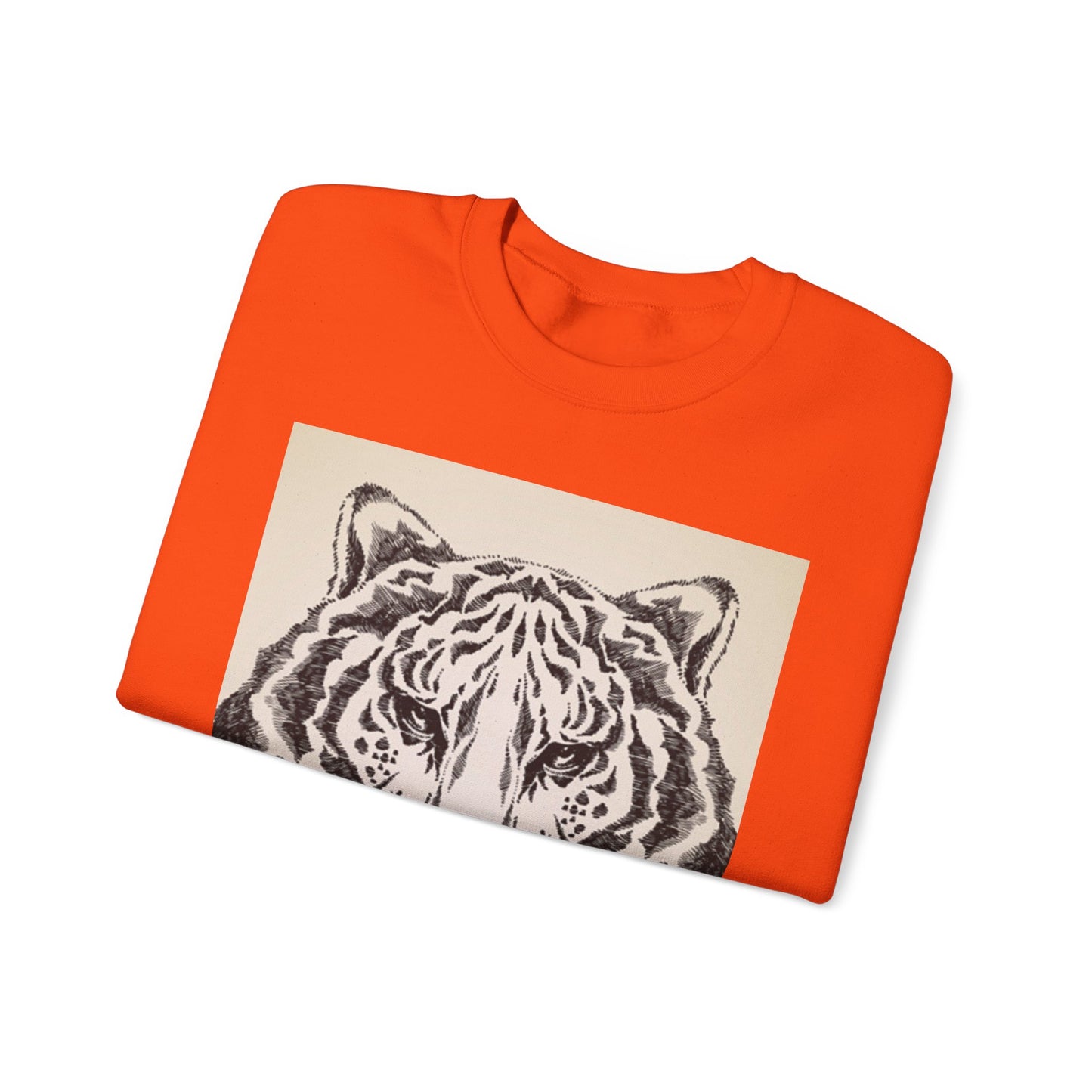 Artistic Tiger Print Crewneck Sweatshirt – Unisex Heavy Blend