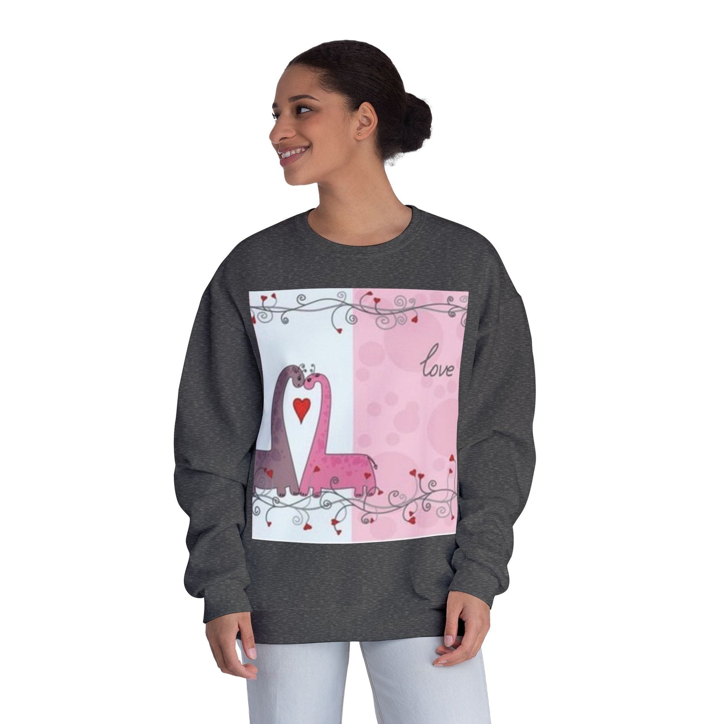 Love-Themed Unisex Crewneck Sweatshirt - Cozy Valentine's Day Gift