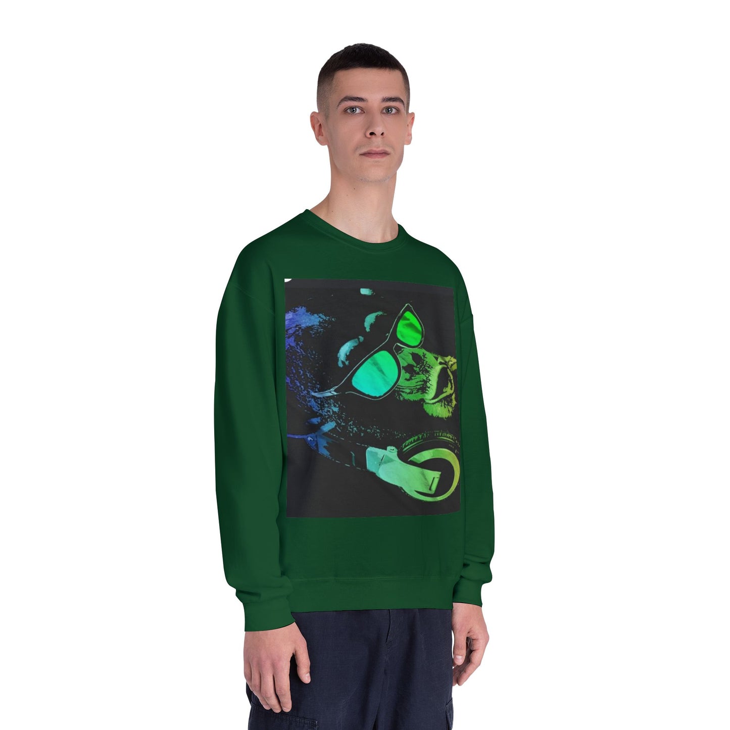 Vibrant DJ Dog Sweatshirt - Cool & Stylish Unisex Crewneck
