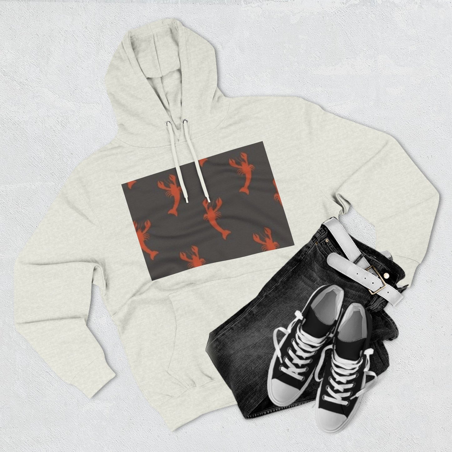 Lobster Print Fleece Hoodie - Perfect for Seafood Lovers