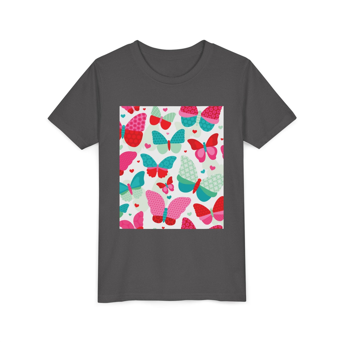 Colorful Butterfly Youth Short Sleeve Tee - Fun & Playful Design for Spring Celebrations