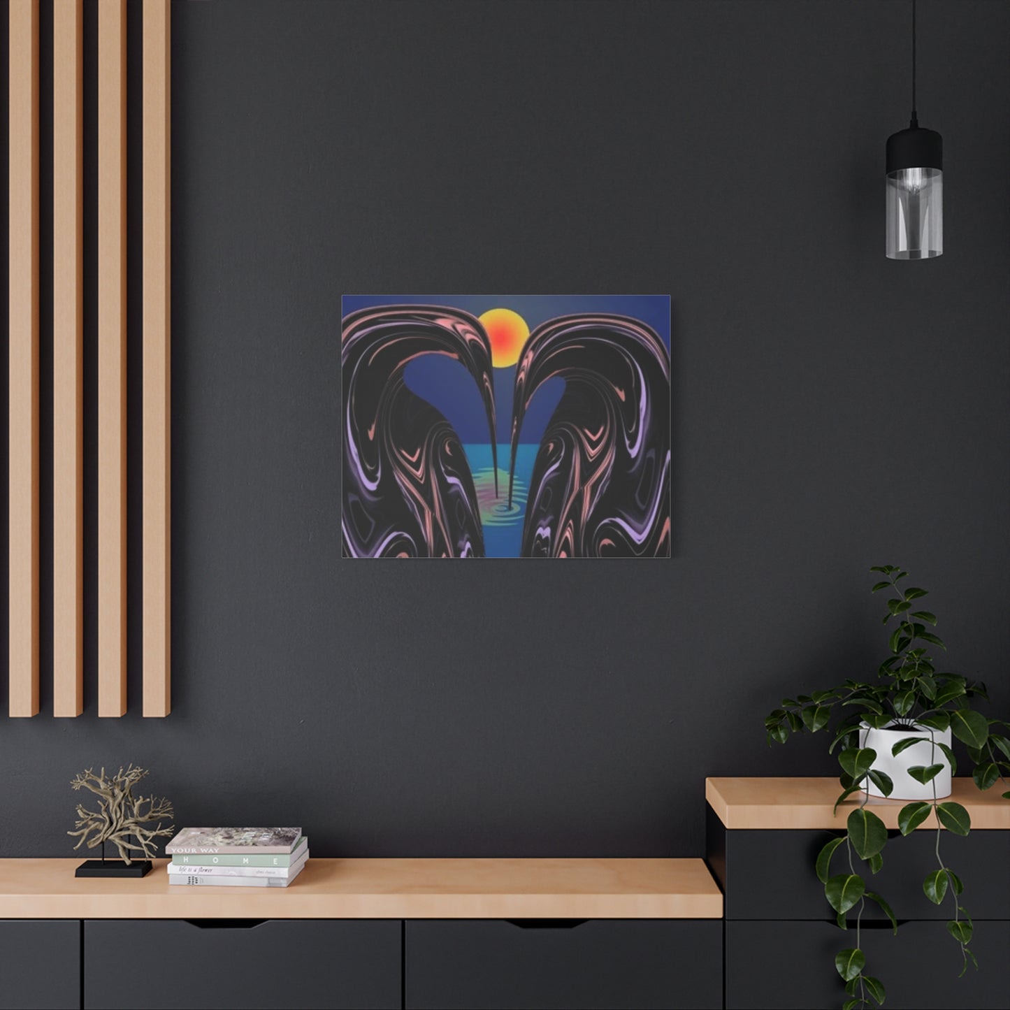 Romantic Abstract Canvas Art - Heart-Shaped Design for Home Decor