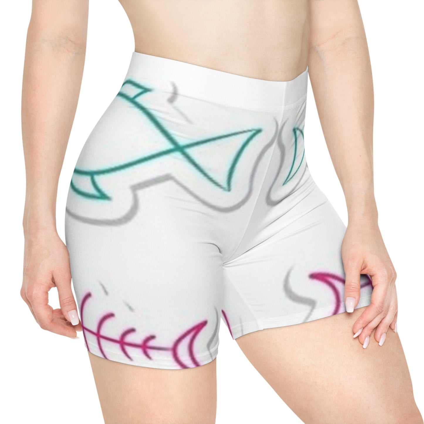 Vibrant Women's Biker Shorts with Fish Design - Perfect for Active Lifestyles