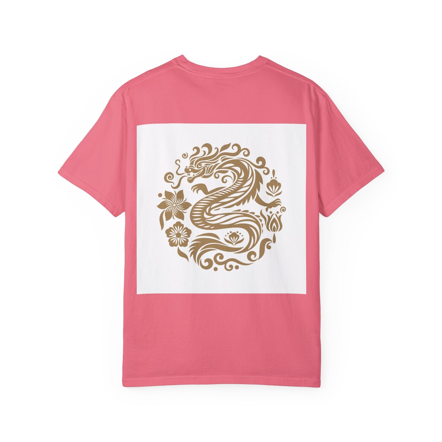 Garment-Dyed Dragon Graphic T-shirt for Nature Lovers