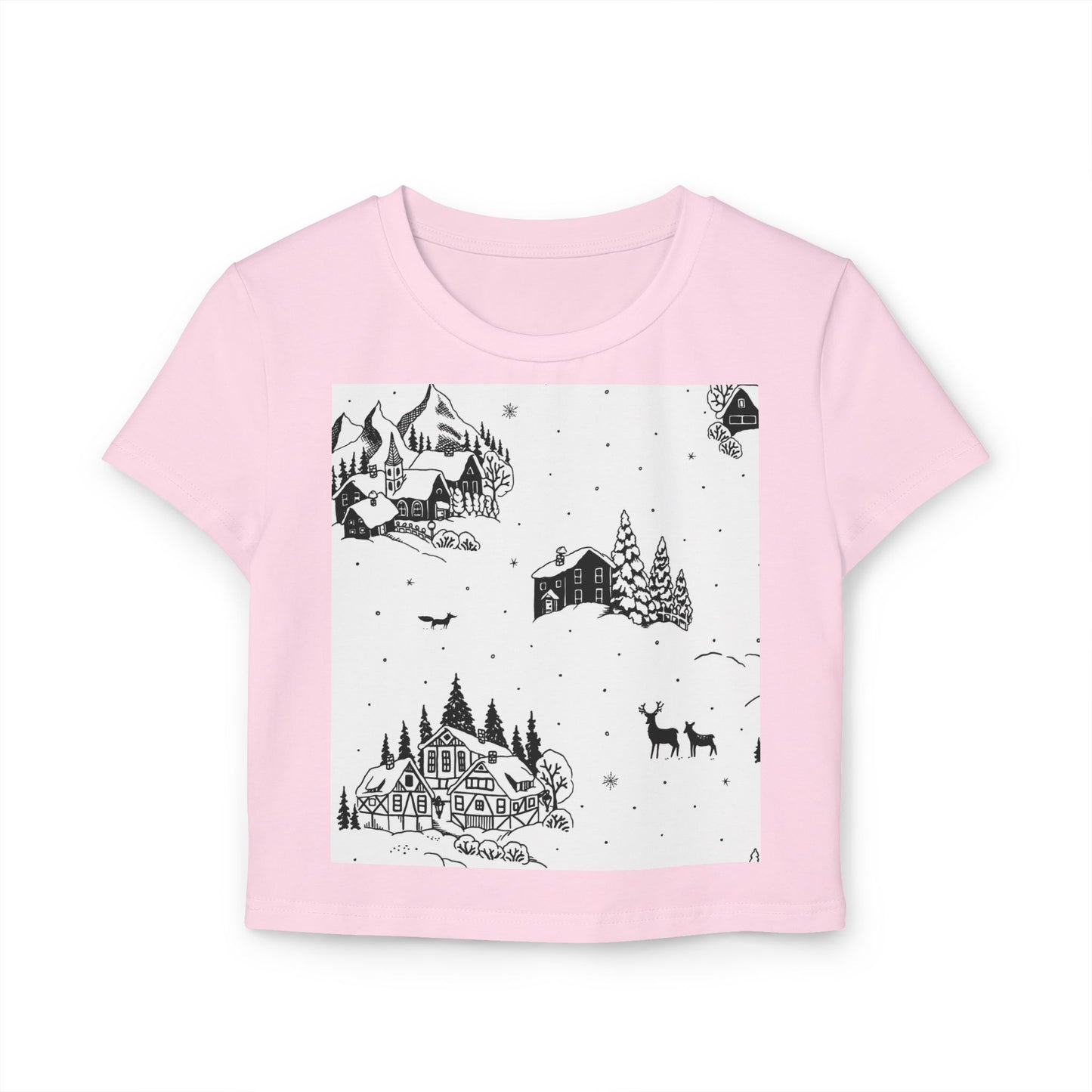 Winter Wonderland Women's Baby Tee - Cozy Holiday Vibes