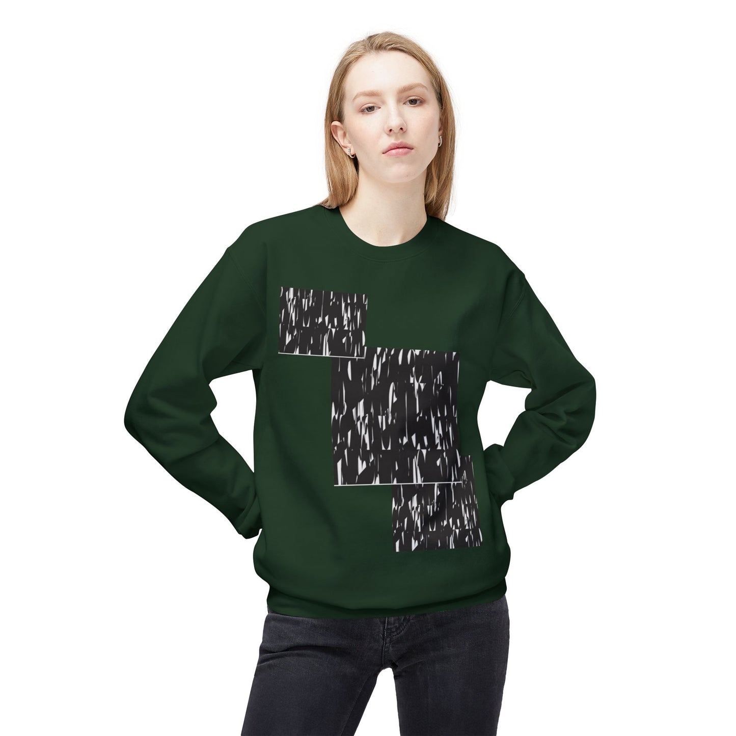 Modern Abstract Fleece Crewneck Sweatshirt - Cozy Unisex Apparel