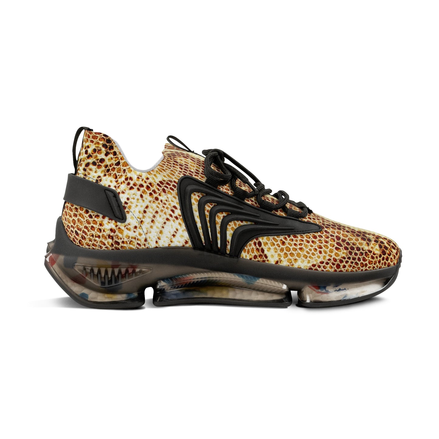 Stylish Men's Mesh Sneakers - Trendy Snake Print Athletic Shoes