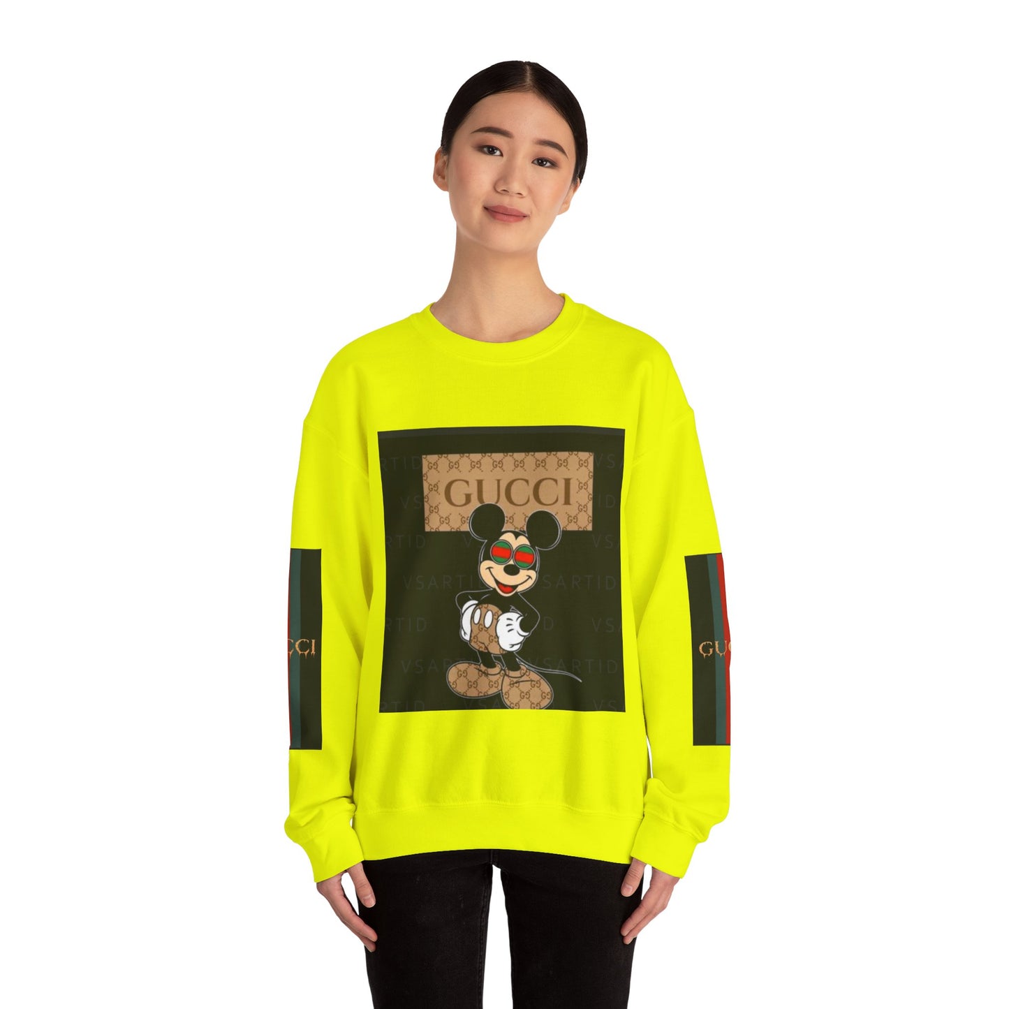 Gucci-Inspired Mickey Mouse Unisex Heavy Blend™ Crewneck Sweatshirt
