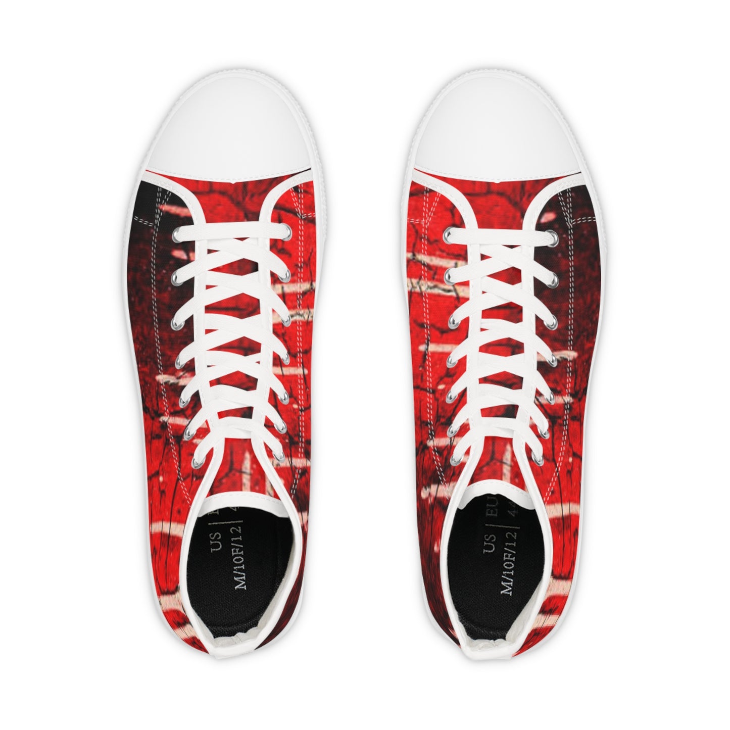 Men's High Top Sneakers - Bold Red Urban Style