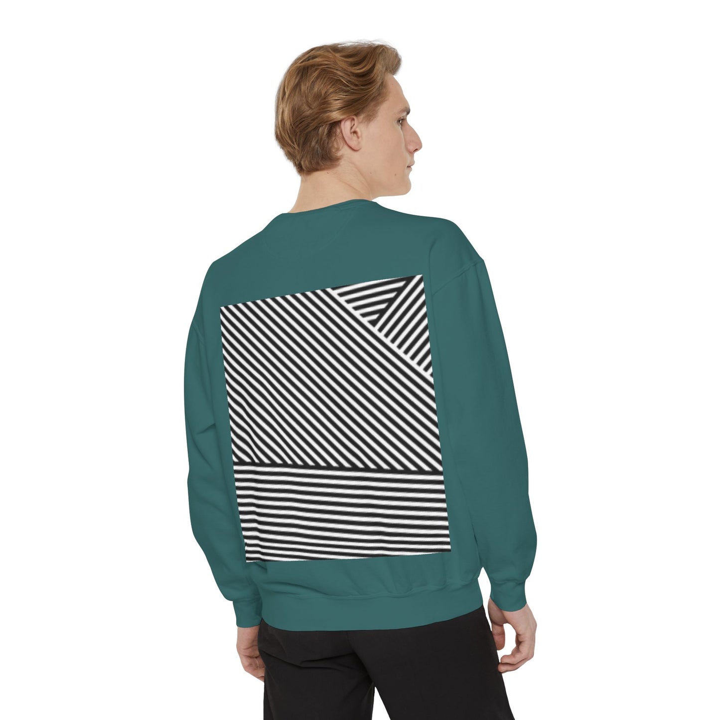 Unique Unisex Garment-Dyed Sweatshirt with Intricate Graphic Design