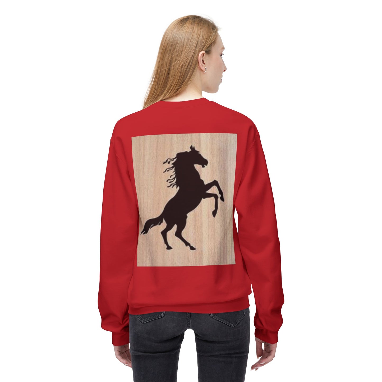 Equestrian Silhouette Fleece Sweatshirt - Perfect for Horse Lovers