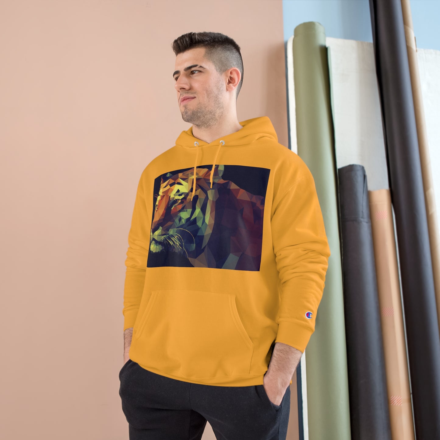 Champion Hoodie with Abstract Tiger Design - Perfect for Animal Lovers