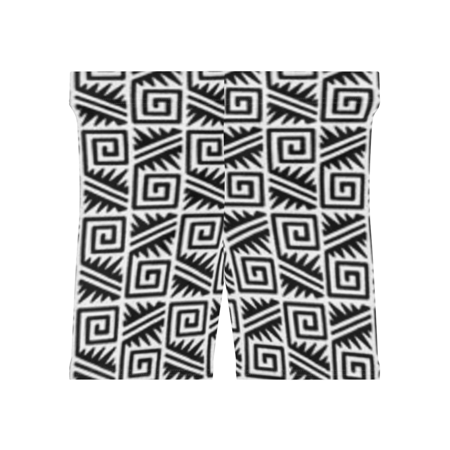 Trendy Women's Black and White Biker Shorts - Stylish Activewear for Fitness Enthusiasts