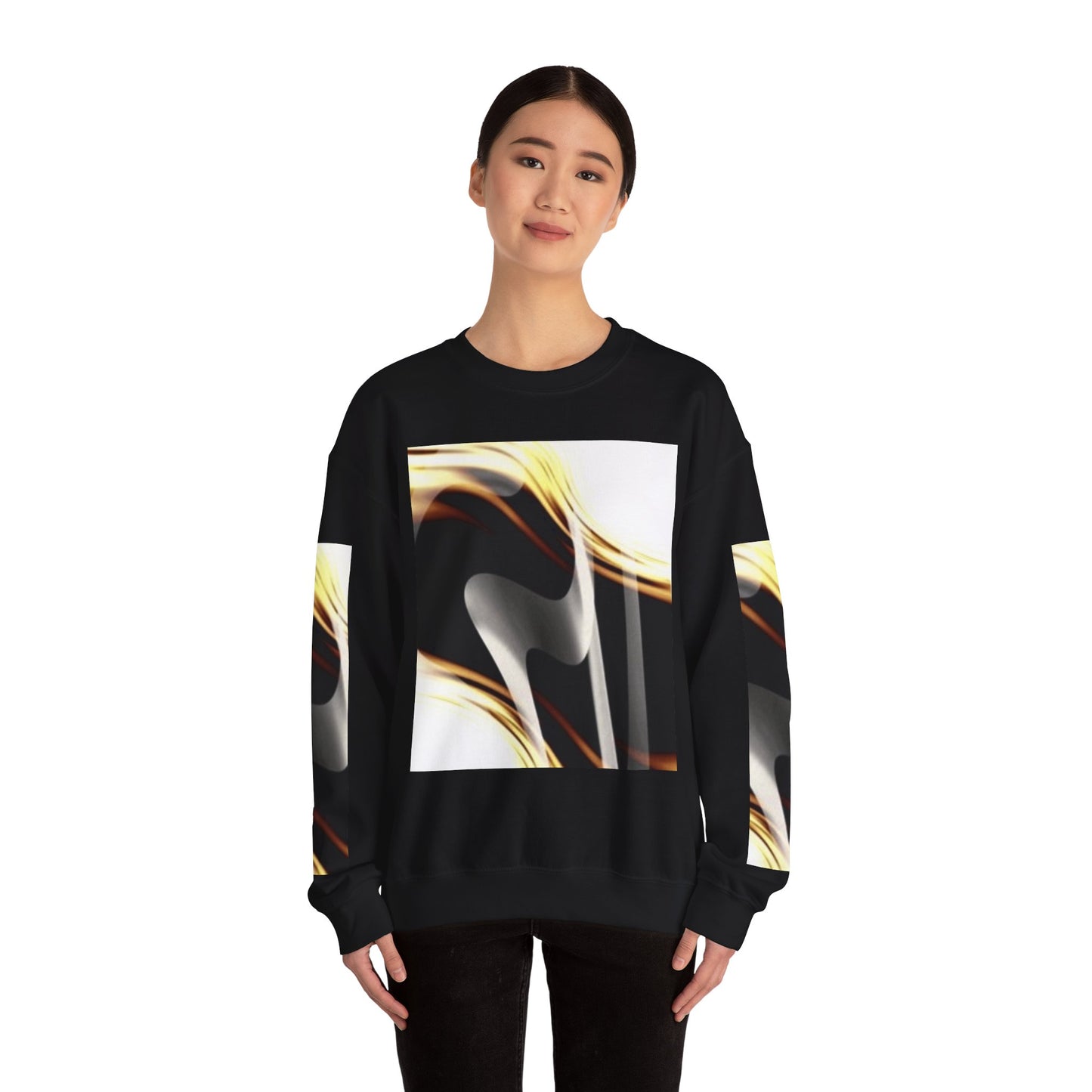 Abstract Wave Unisex Crewneck Sweatshirt - Modern Art Design