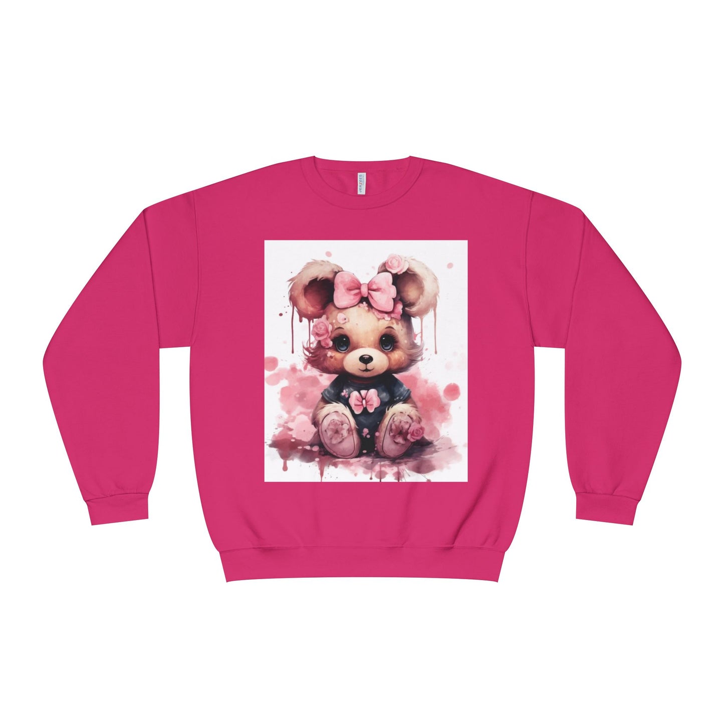 Cute Floral Bear Crewneck Sweatshirt - Cozy Unisex Apparel