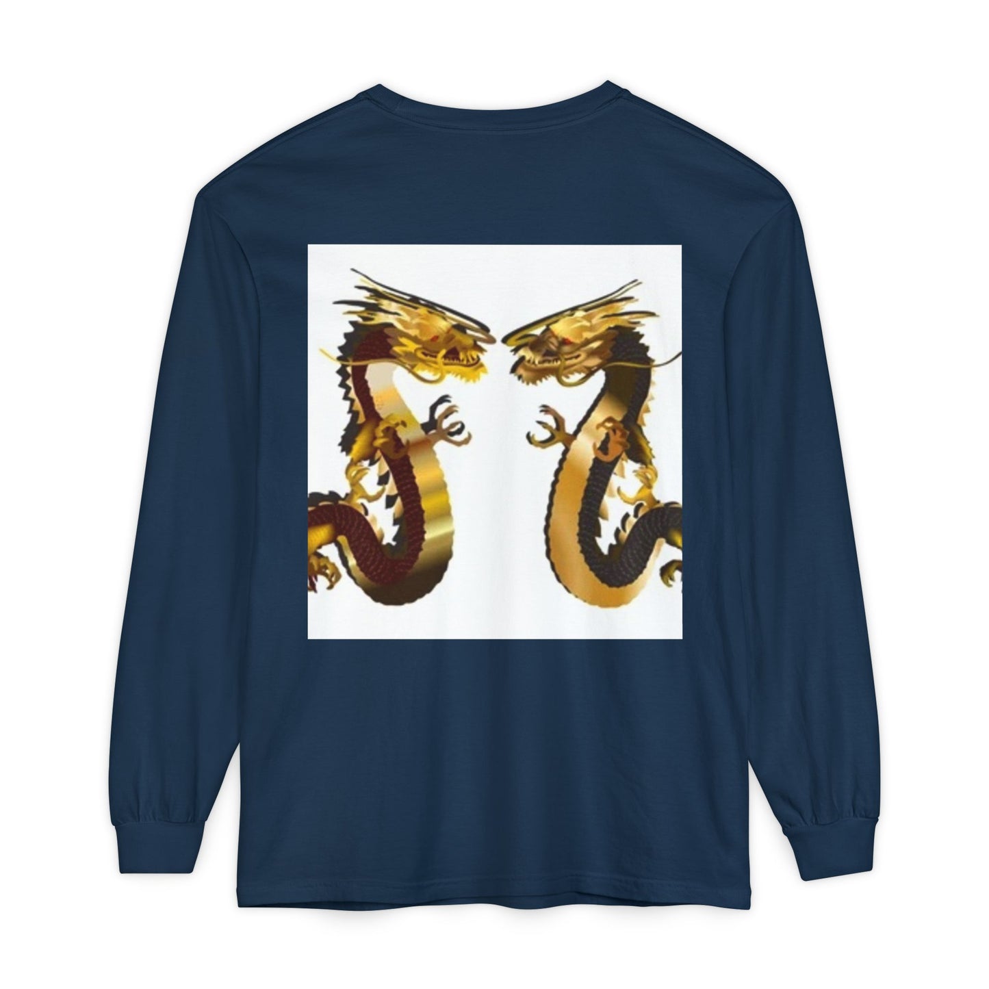 Dragon Duel Unisex Long Sleeve T-Shirt - Garment-Dyed Art Tee