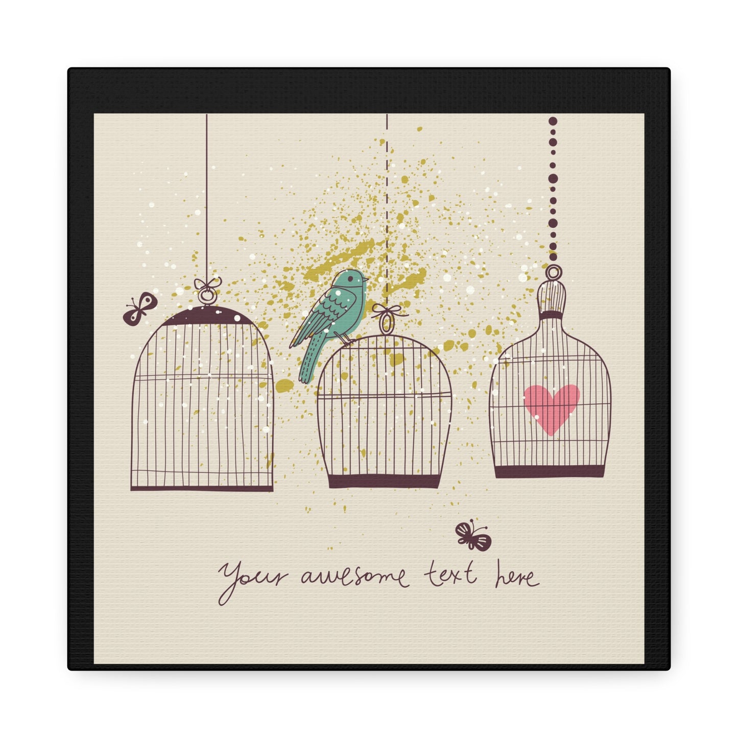 Whimsical Birdcage Canvas Wall Art - Personalized Home Decor
