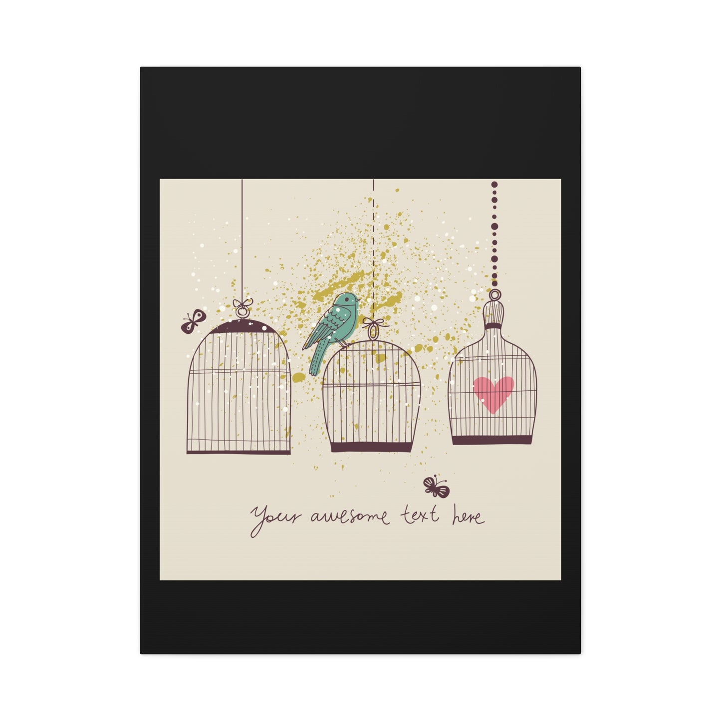 Whimsical Birdcage Canvas Wall Art - Personalized Home Decor