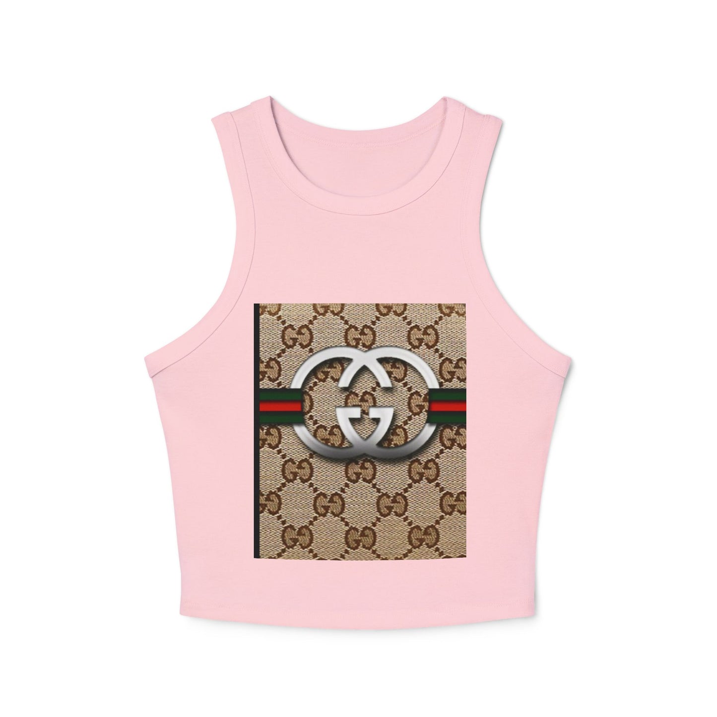 Stylish Women's Micro Rib Racer Tank Top with Iconic Gucci Design