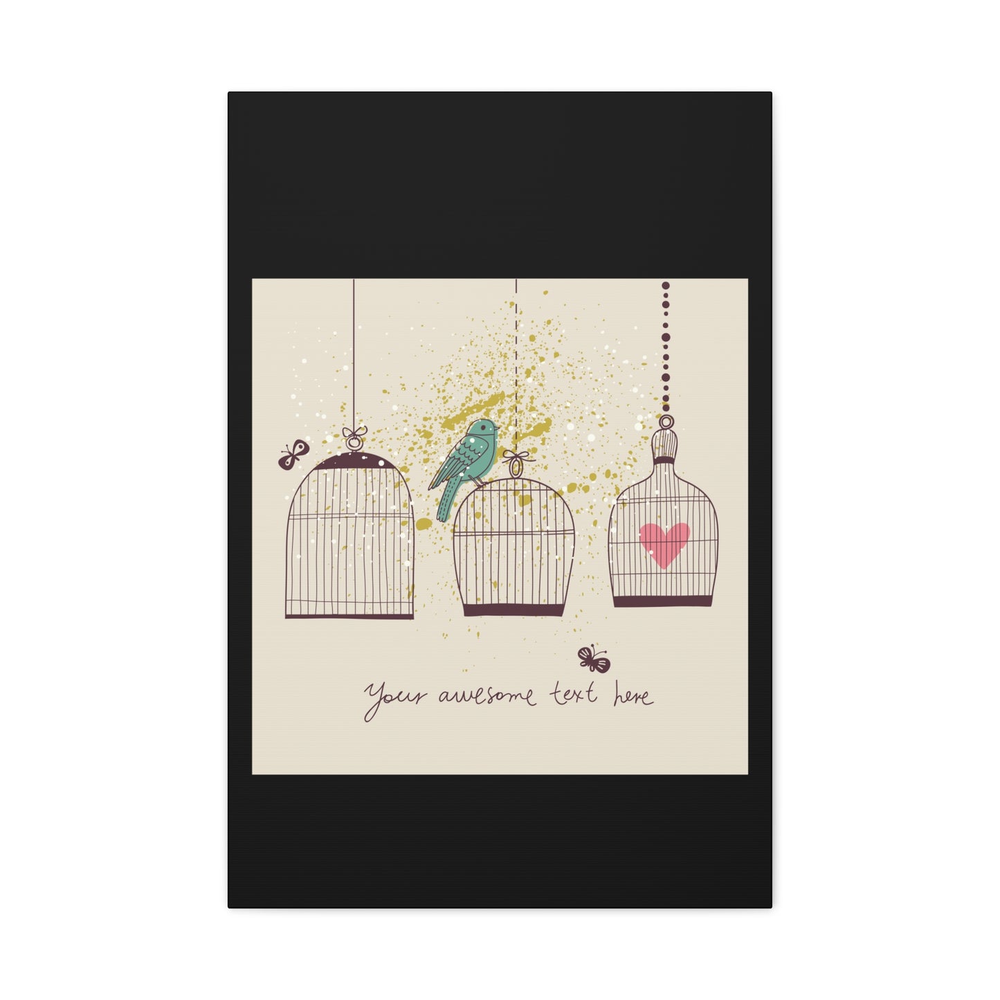 Whimsical Birdcage Canvas Wall Art - Personalized Home Decor