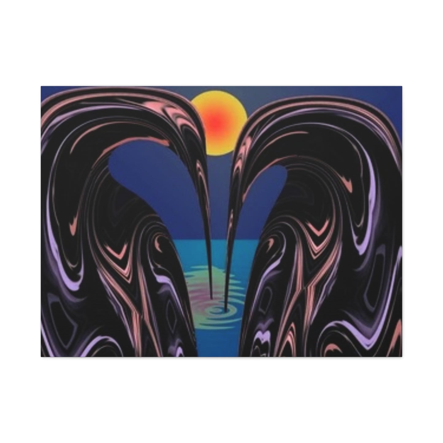 Romantic Abstract Canvas Art - Heart-Shaped Design for Home Decor