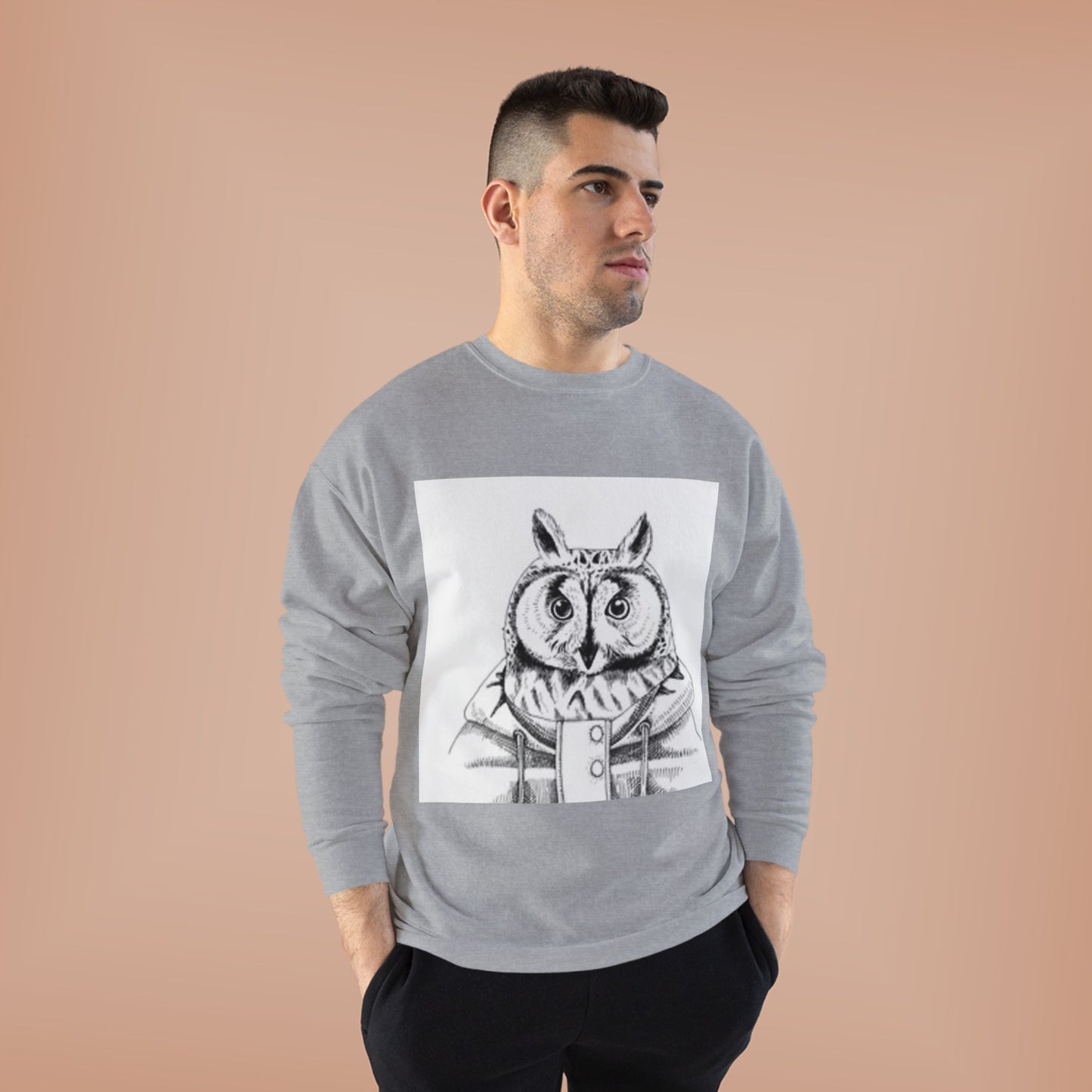Whimsical Owl Eco-Friendly Crewneck Sweatshirt - Unisex