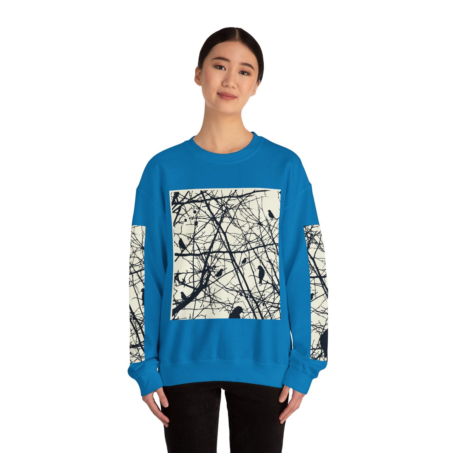 Nature-Inspired Unisex Crewneck Sweatshirt with Bird Print