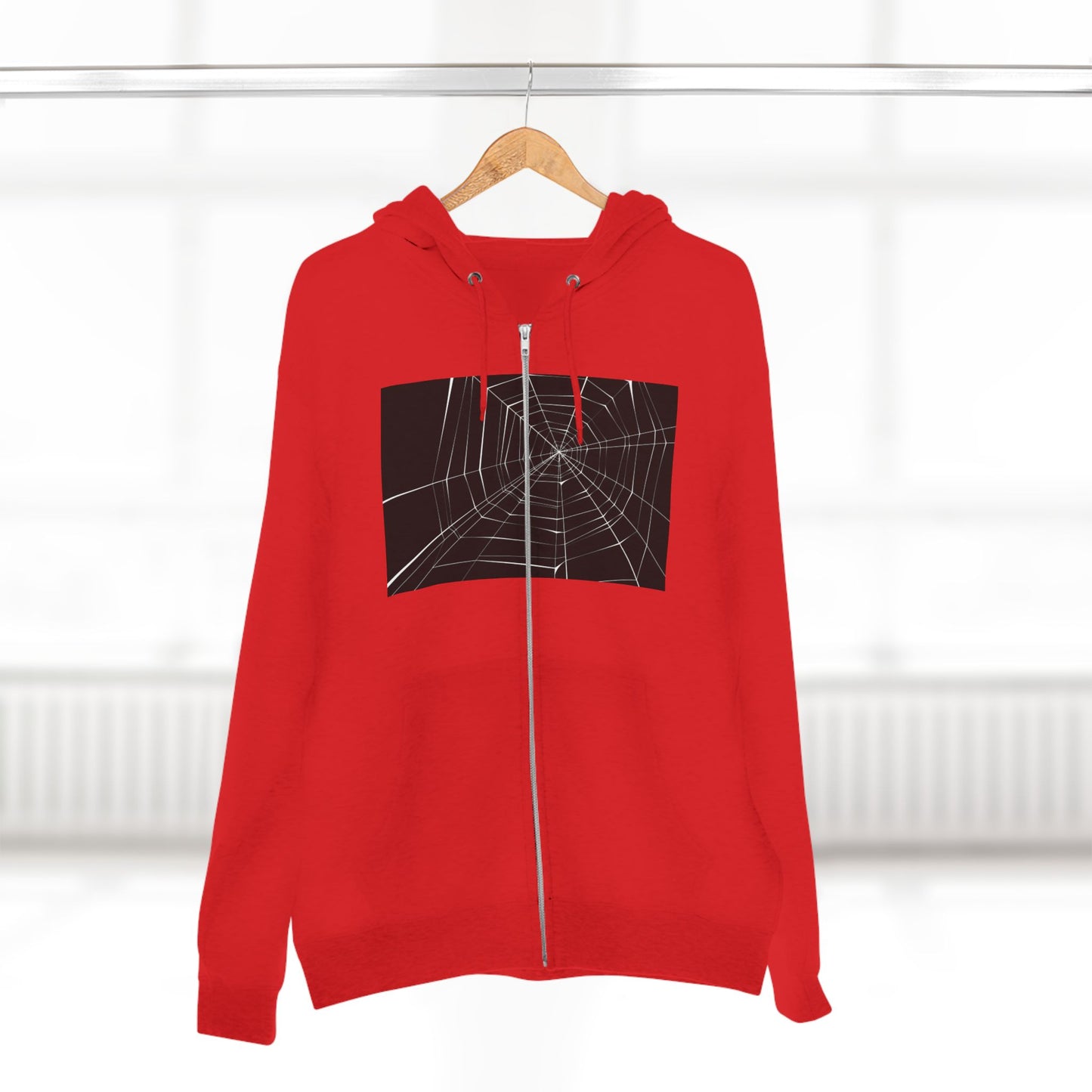 Sleek Spiderweb Unisex Zip Hoodie – Perfect for Halloween or Casual Wear