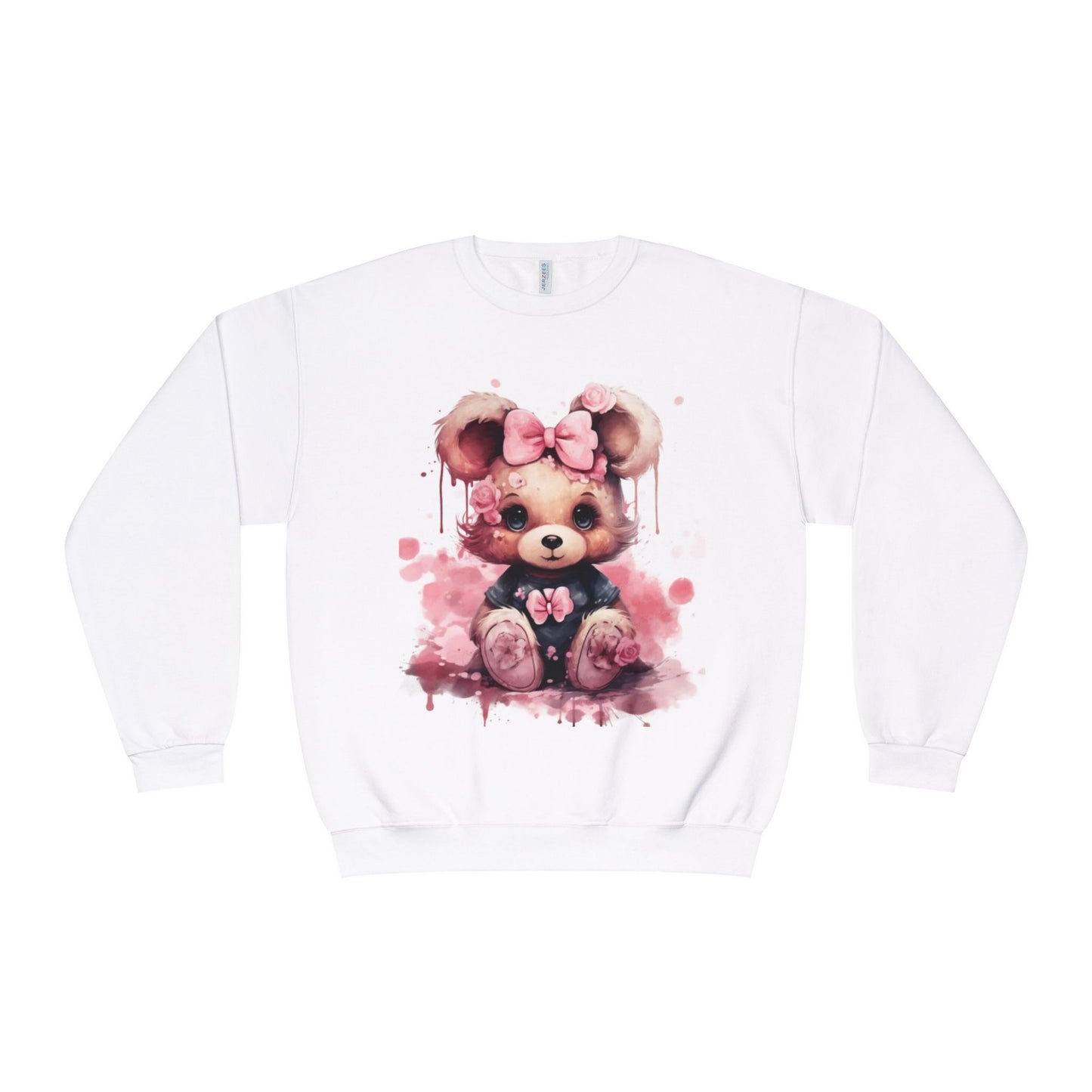 Cute Floral Bear Crewneck Sweatshirt - Cozy Unisex Apparel