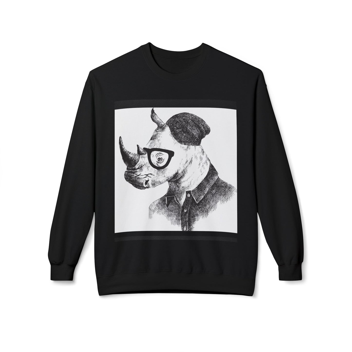Cool Rhino and Sneakers Fleece Sweatshirt for Trendsetters