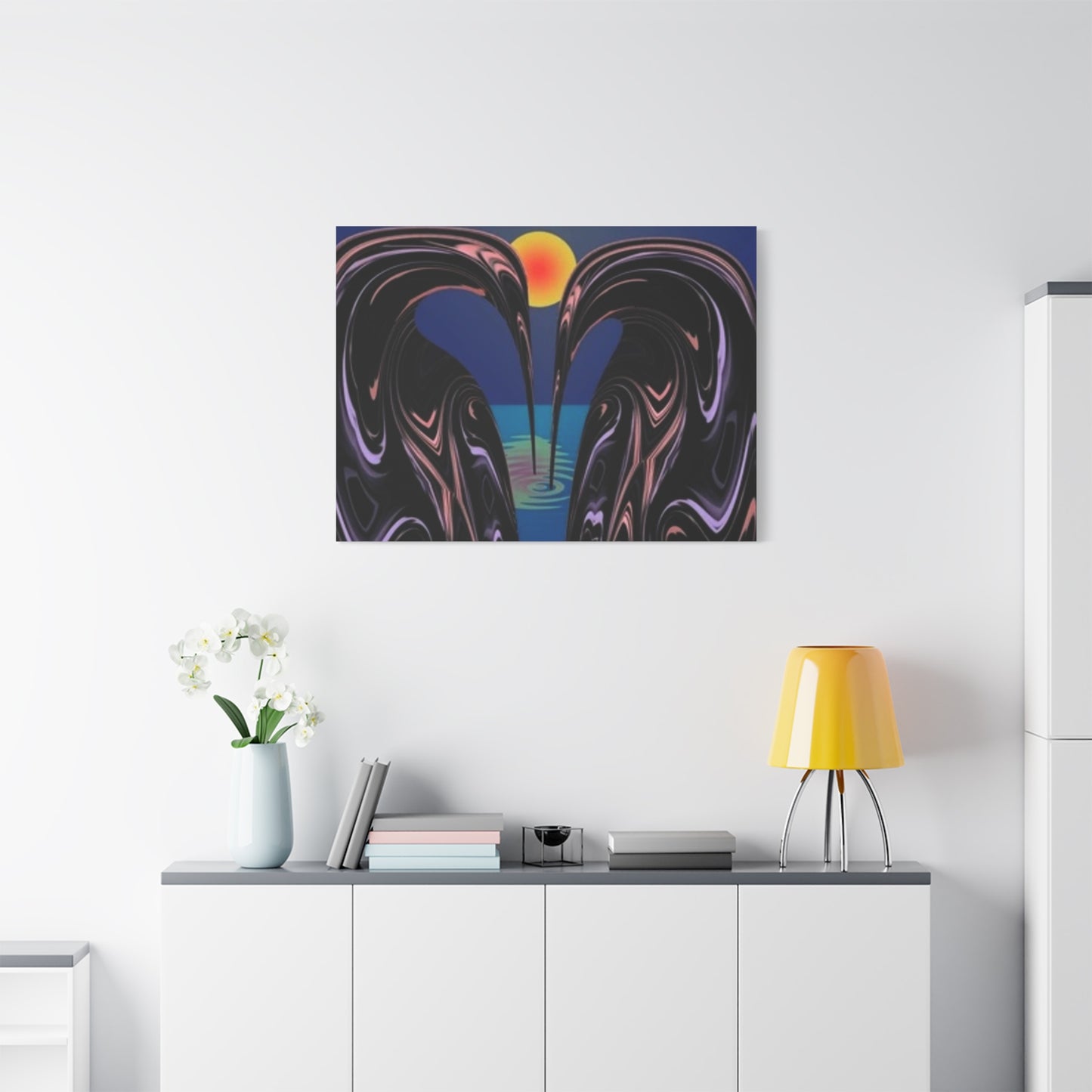 Romantic Abstract Canvas Art - Heart-Shaped Design for Home Decor