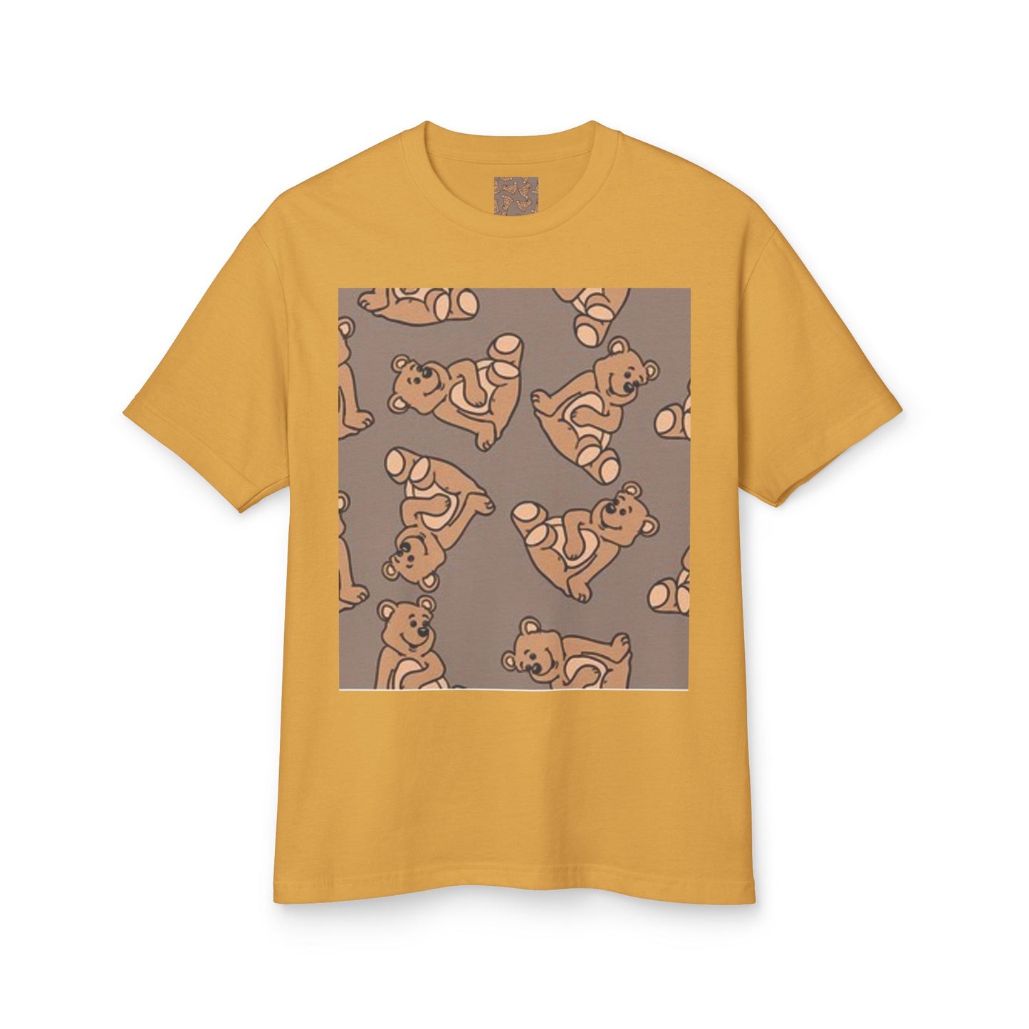 Cute Bear Print Unisex Heavyweight Tee - Perfect for Gifts & Casual Outfits