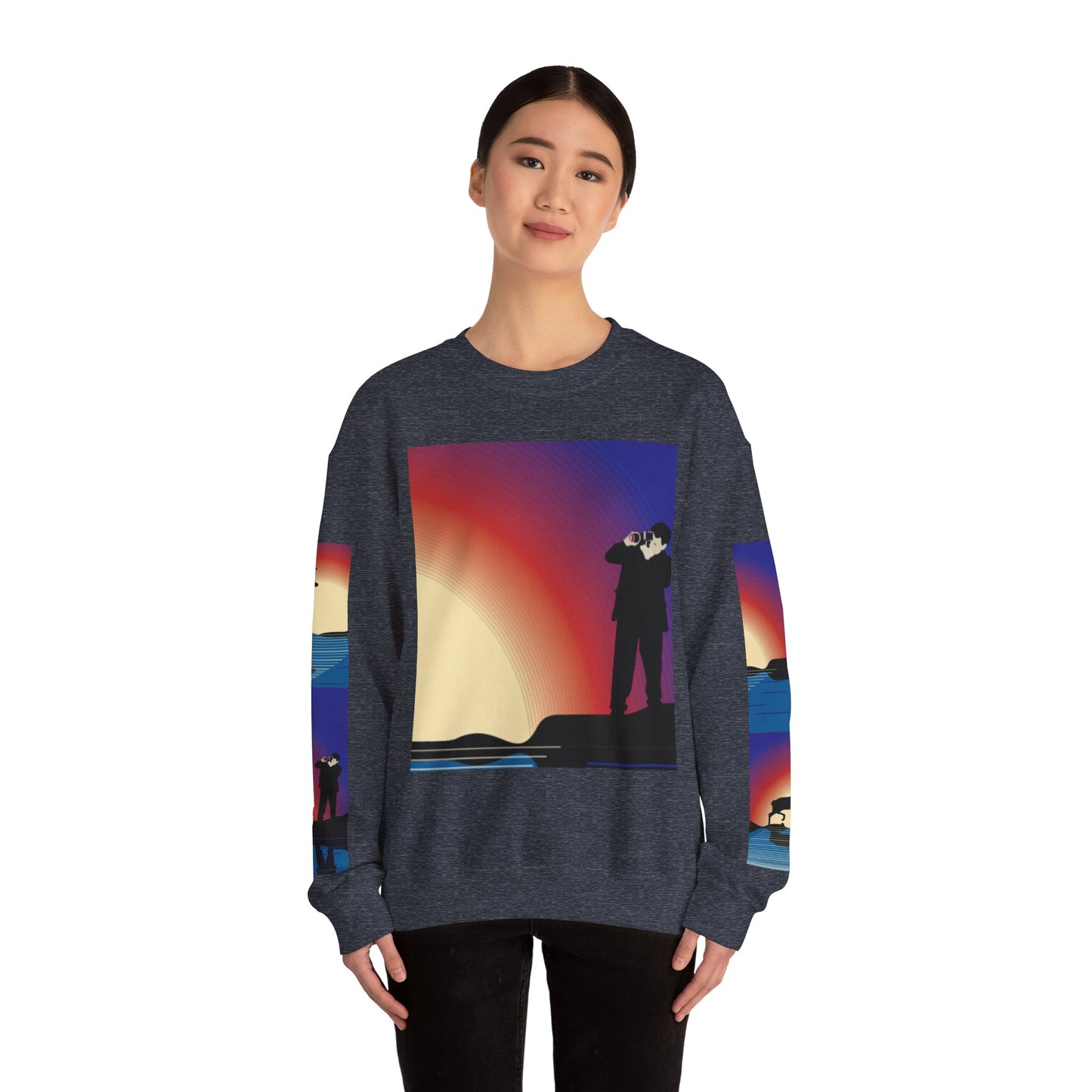 Vibrant Deer Sunset Unisex Crewneck Sweatshirt