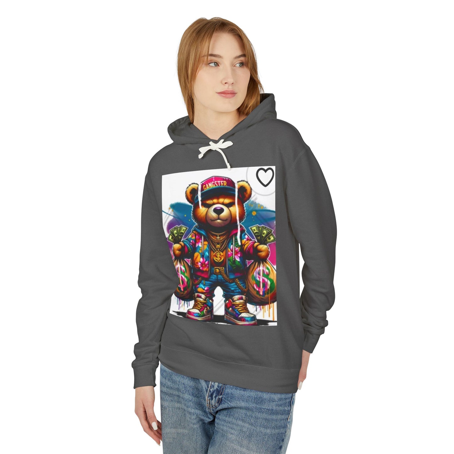 Trendy Bear Money Sweatshirt - Unisex Lightweight Hoodie for Gamers & Streetwear Fans