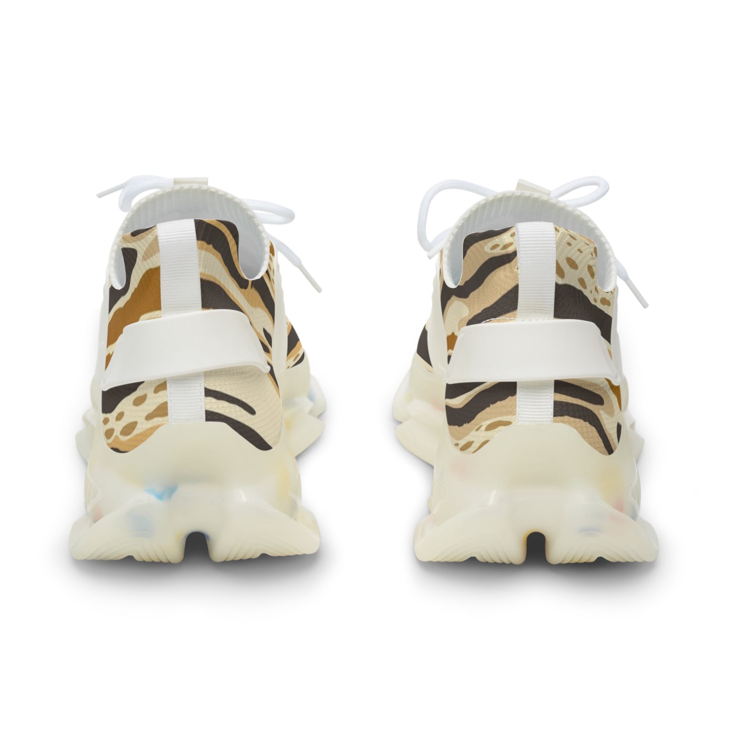 Men's Wild Animal Print Mesh Sneakers - Lightweight, Trendy Footwear for Casual Style