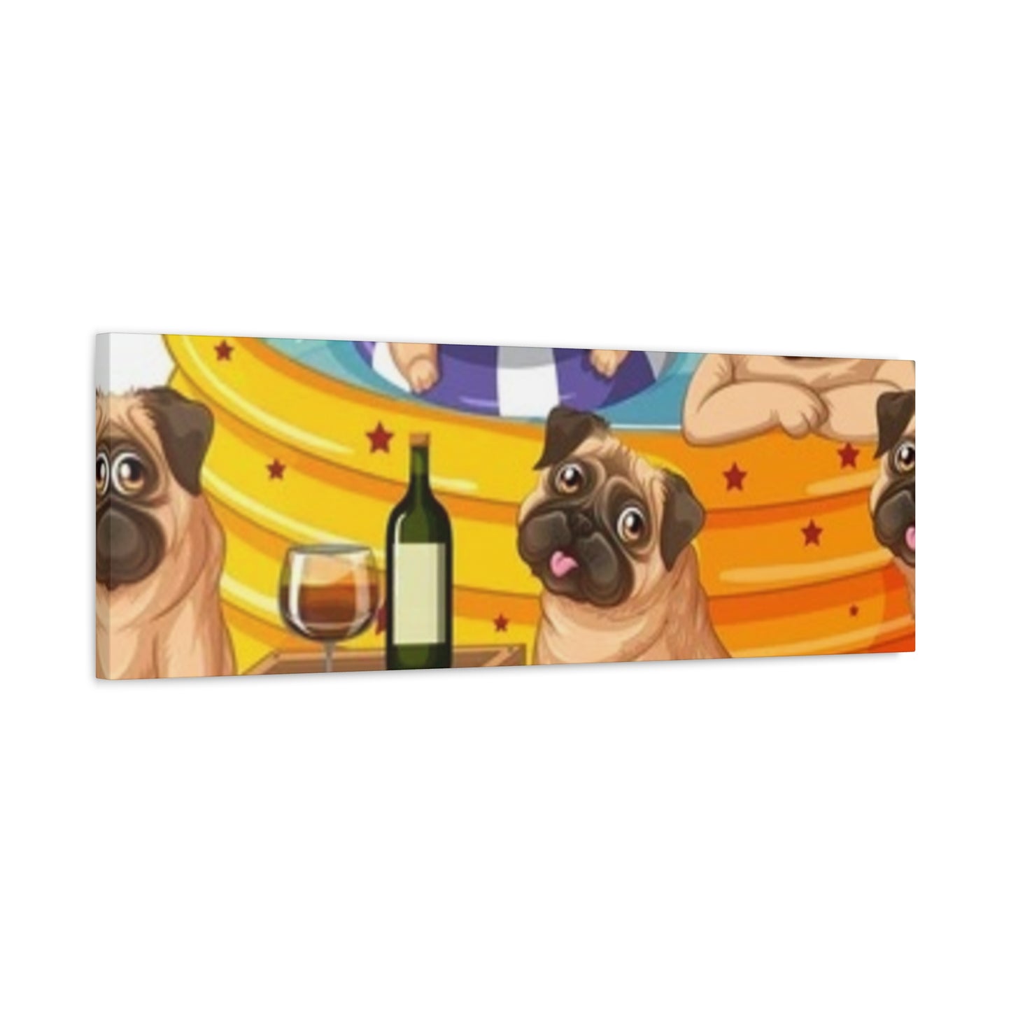 Pug Pool Party Canvas Art - Fun Pet Decor