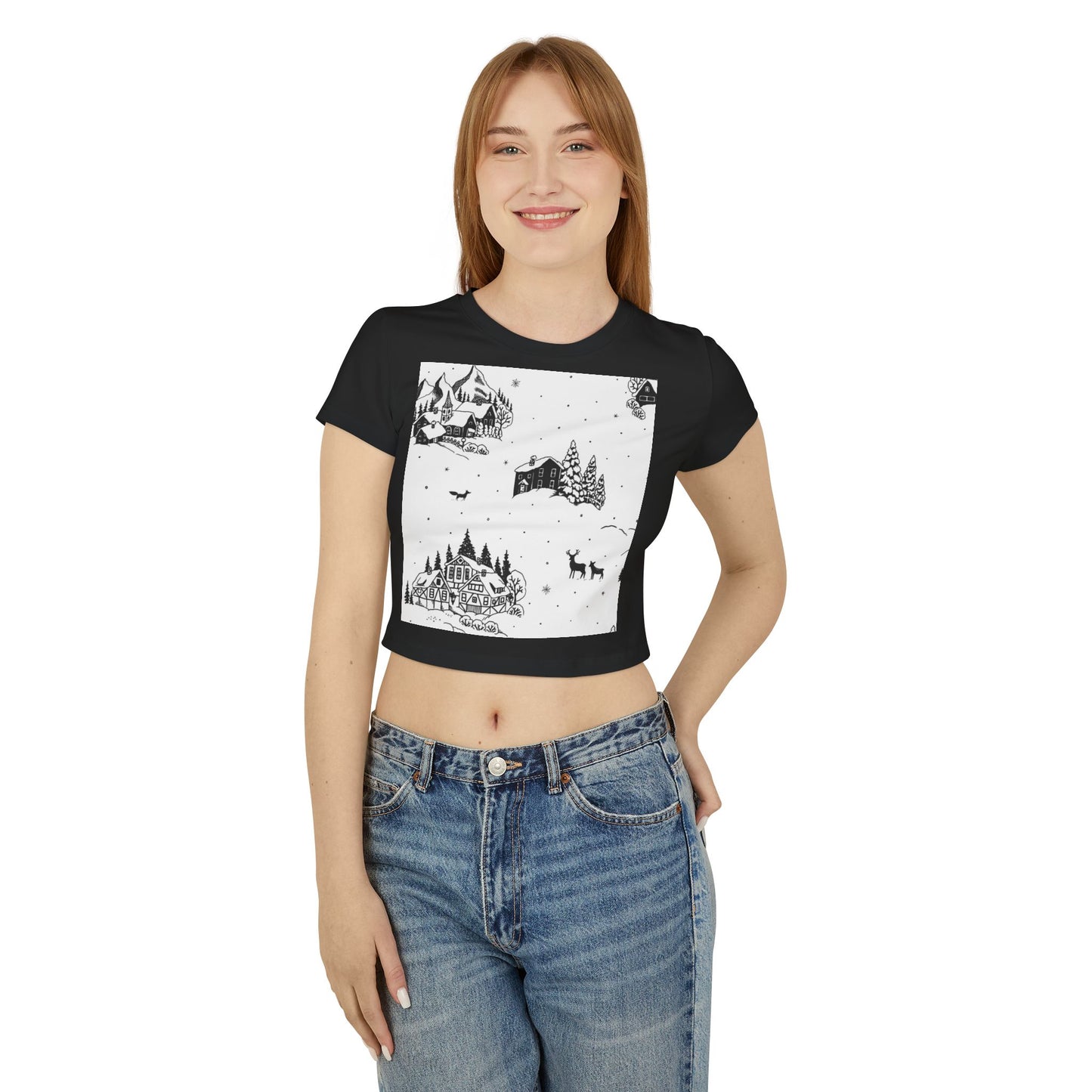 Winter Wonderland Women's Baby Tee - Cozy Holiday Vibes