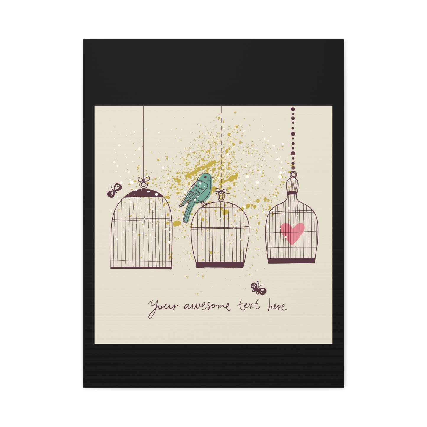 Whimsical Birdcage Canvas Wall Art - Personalized Home Decor