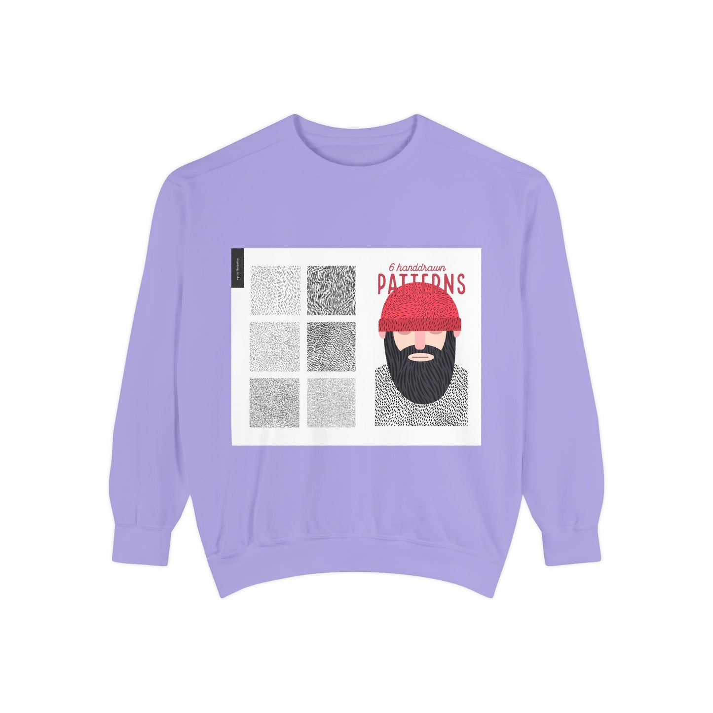 Creative Patterns Unisex Garment-Dyed Sweatshirt - Unique Design for Comfort & Style