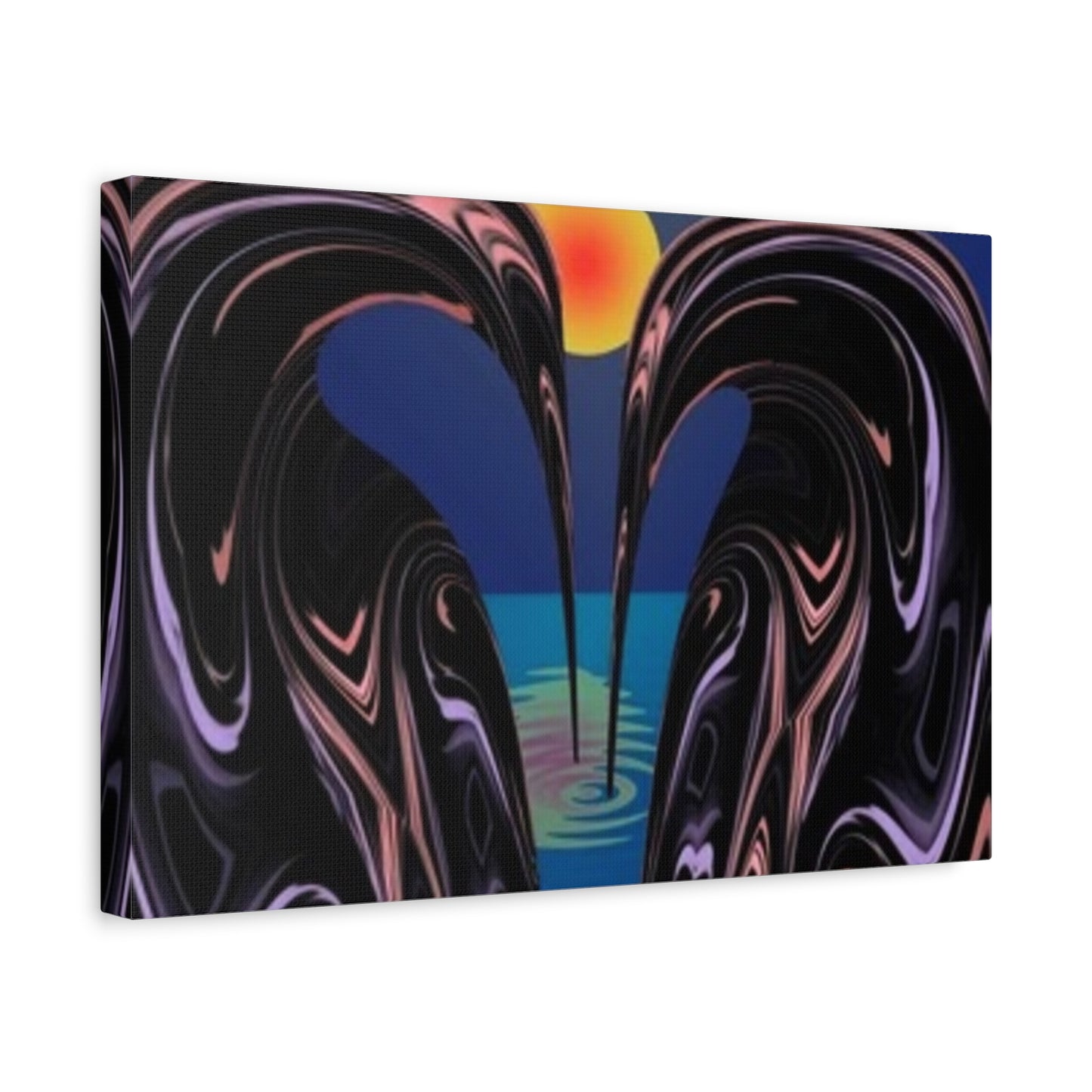 Romantic Abstract Canvas Art - Heart-Shaped Design for Home Decor
