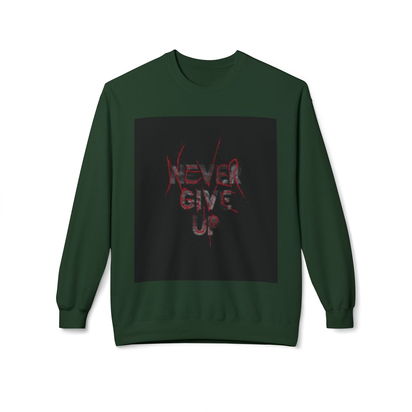 Motivational 'Never Give Up' Crewneck Sweatshirt - Unisex Midweight Fleece