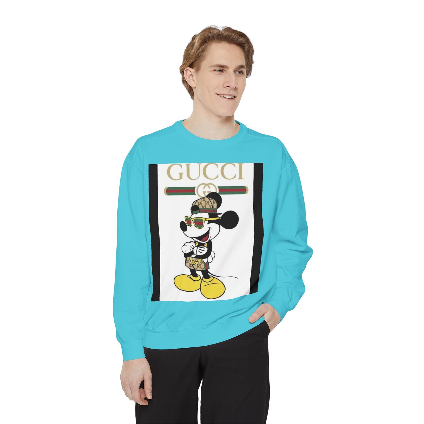 Mickey Mouse Gucci Streetwear Sweatshirt - Unisex Garment-Dyed
