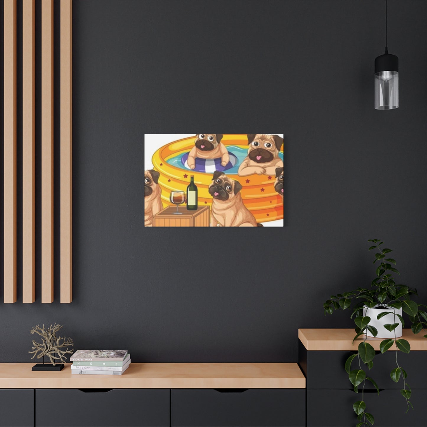 Pug Pool Party Canvas Art - Fun Pet Decor